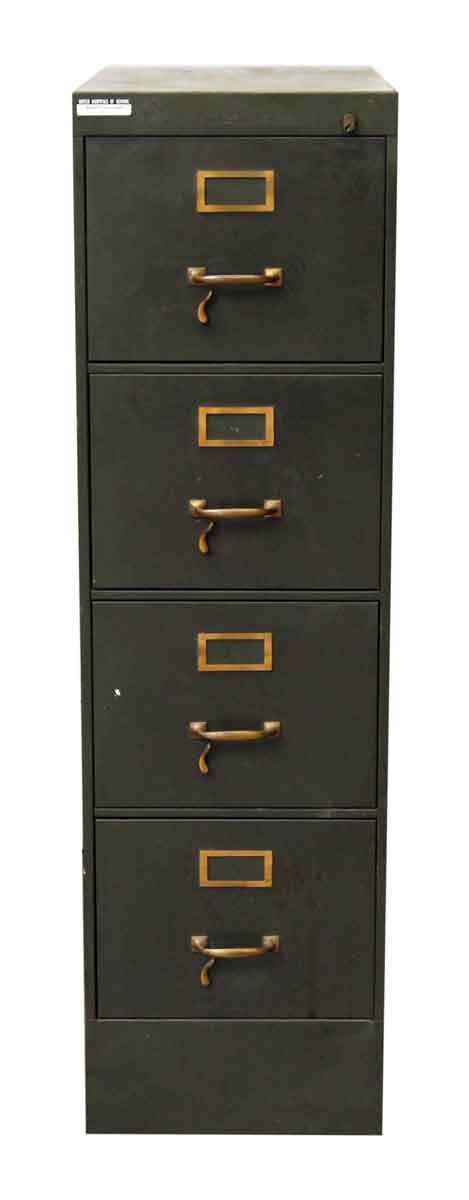 Four Drawer Metal Green Filing Cabinet Olde Good Things