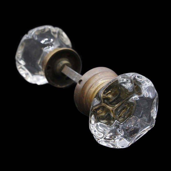 Pair of Antique Collectors Glass X Center Doorknobs | Olde Good Things