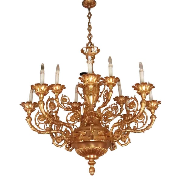 Waldorf Astoria French Gold Gilt Grand Chandelier | Olde Good Things