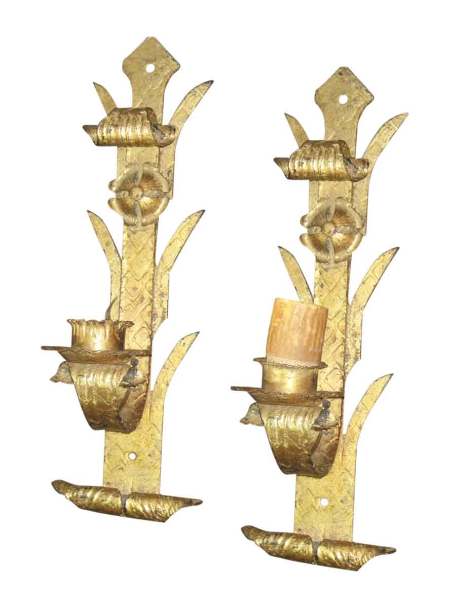 Gold Wrought Iron Wall Sconces | Olde Good Things on Wrought Iron Wall Sconces id=54912