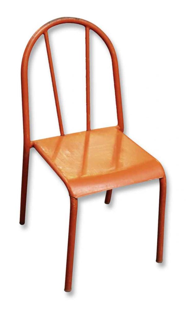 Orange Metal Rounded Back Chairs