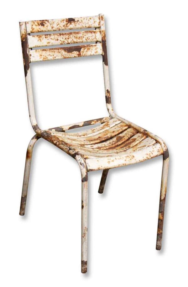 Worn White Metal Chairs