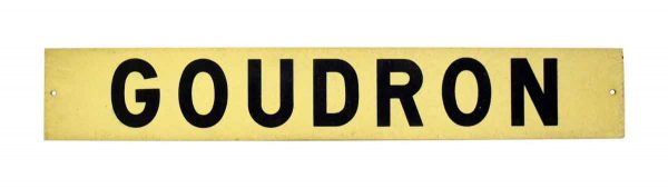 Vintage French Goudron Road Sign