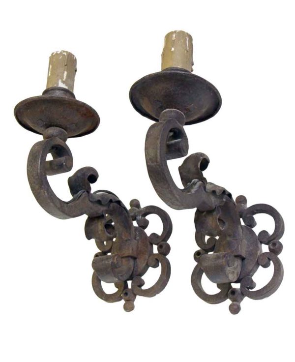 Pair of Cast Iron Wall Sconces