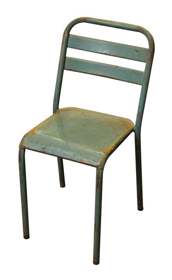 Blue Metal Tolix Bistro Chair