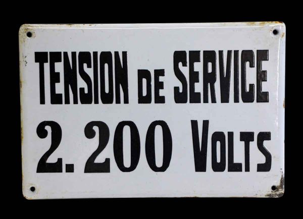 French Tension de Service Sign