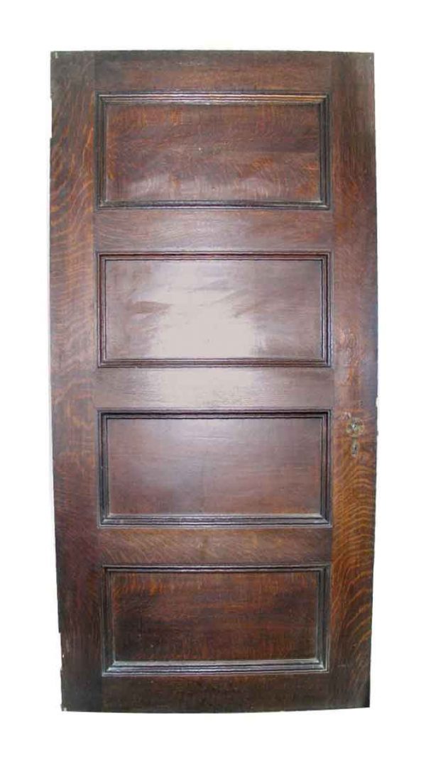 Short Interior Four Panel Quatersawn Oak Door