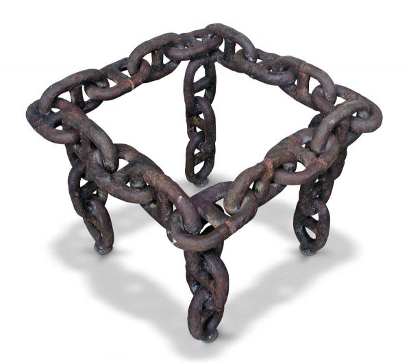 Vintage Square Wrought Iron Nautical Chain Link Table