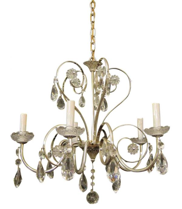 Silver Plate & Crystal Chandelier