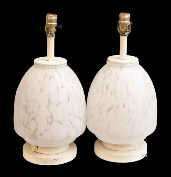 Pair of Mid Century Modern Italian Glass Table Lamps
