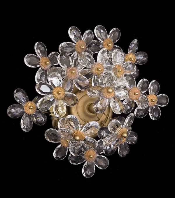 Gold Crystal Lilly Flush Mount Fixture