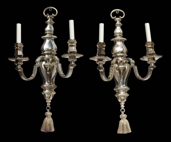 Pair of Silvered Bronze Caldwell Sconces