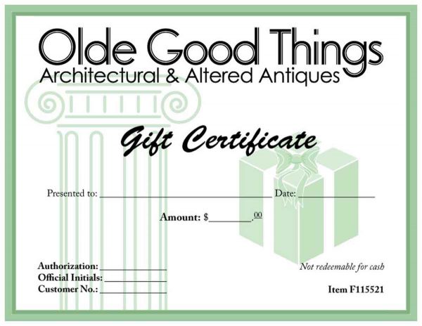 Olde Good Things Gift Certificate
