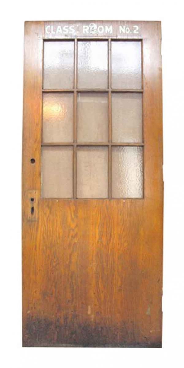 Oak School Door with Nine Glass Lites