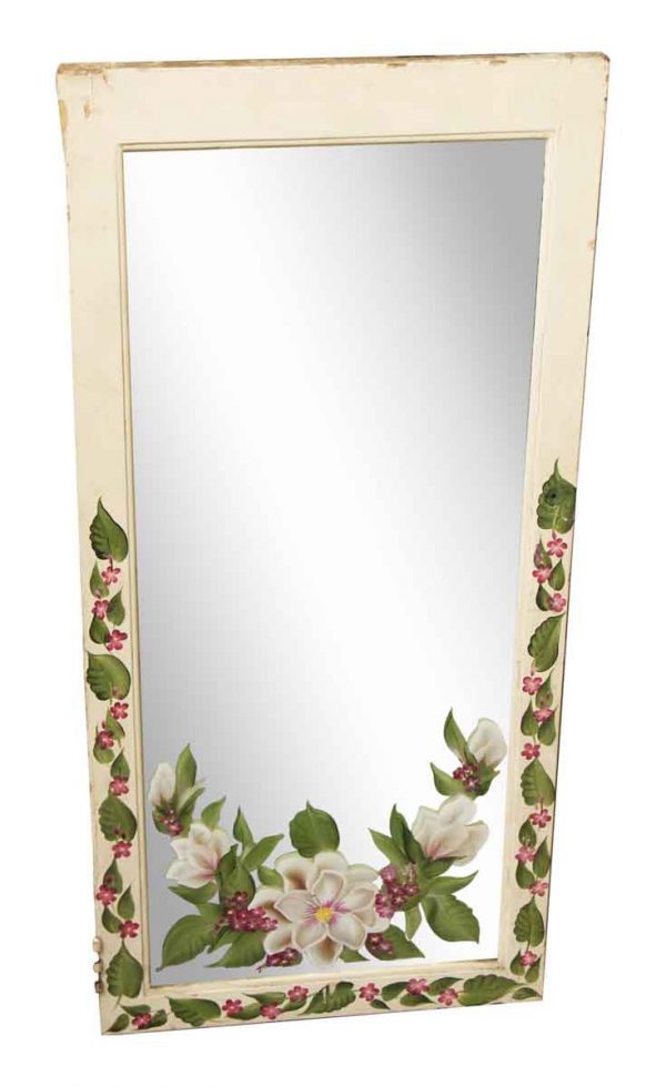 Painted Mirror with Magnolia Designs