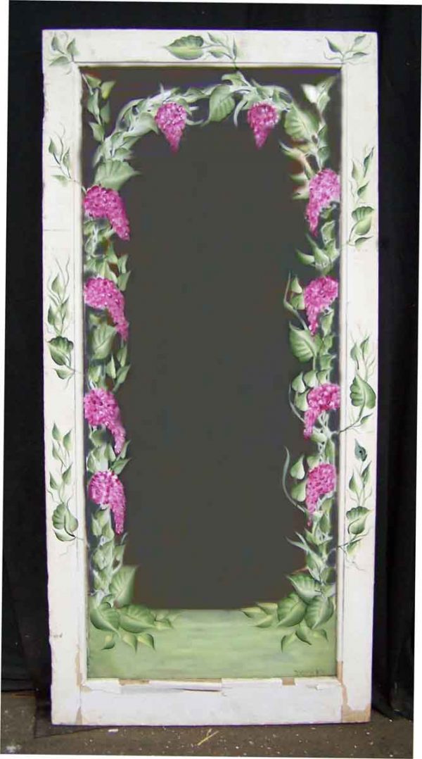 Painted Mirror with Grape Design
