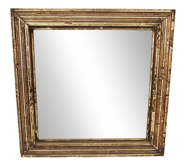 Weathered Brown Wooden Mirror