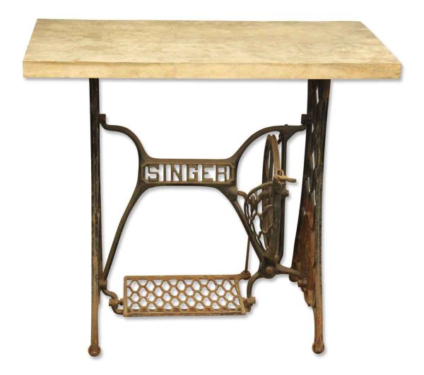 Olde Singer Table with Butcher Block Top