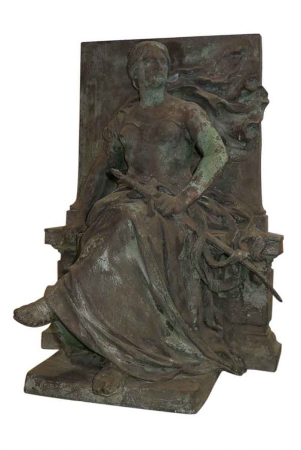 Bronze 'Seated Woman' Statue by Eugene Benet