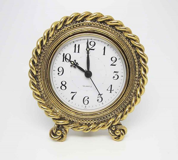 Antique Style Desk Clock with Twisted Rope Design