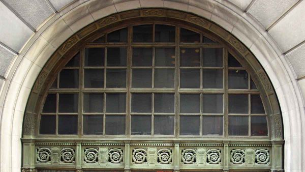 Huge Ornate Bronze Palladian Window Transom
