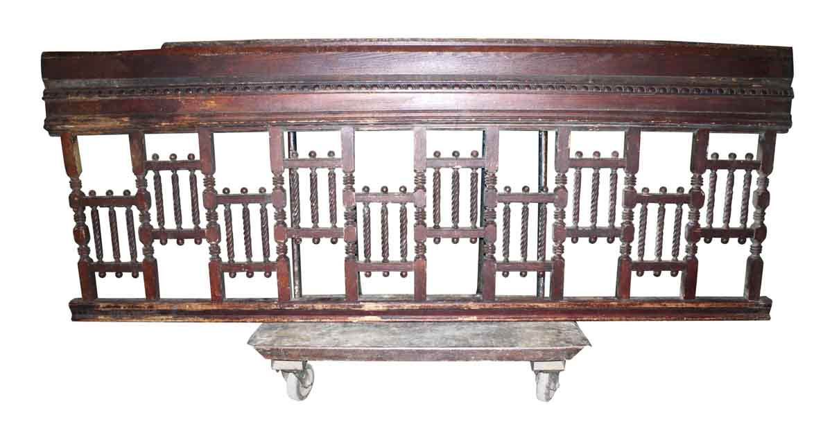 Antique Stair Balcony Railing with Spindle Fretwork