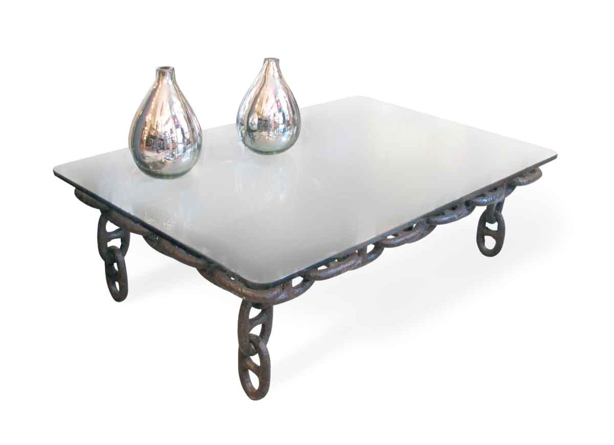 Nautical Chain Table with Glass Top
