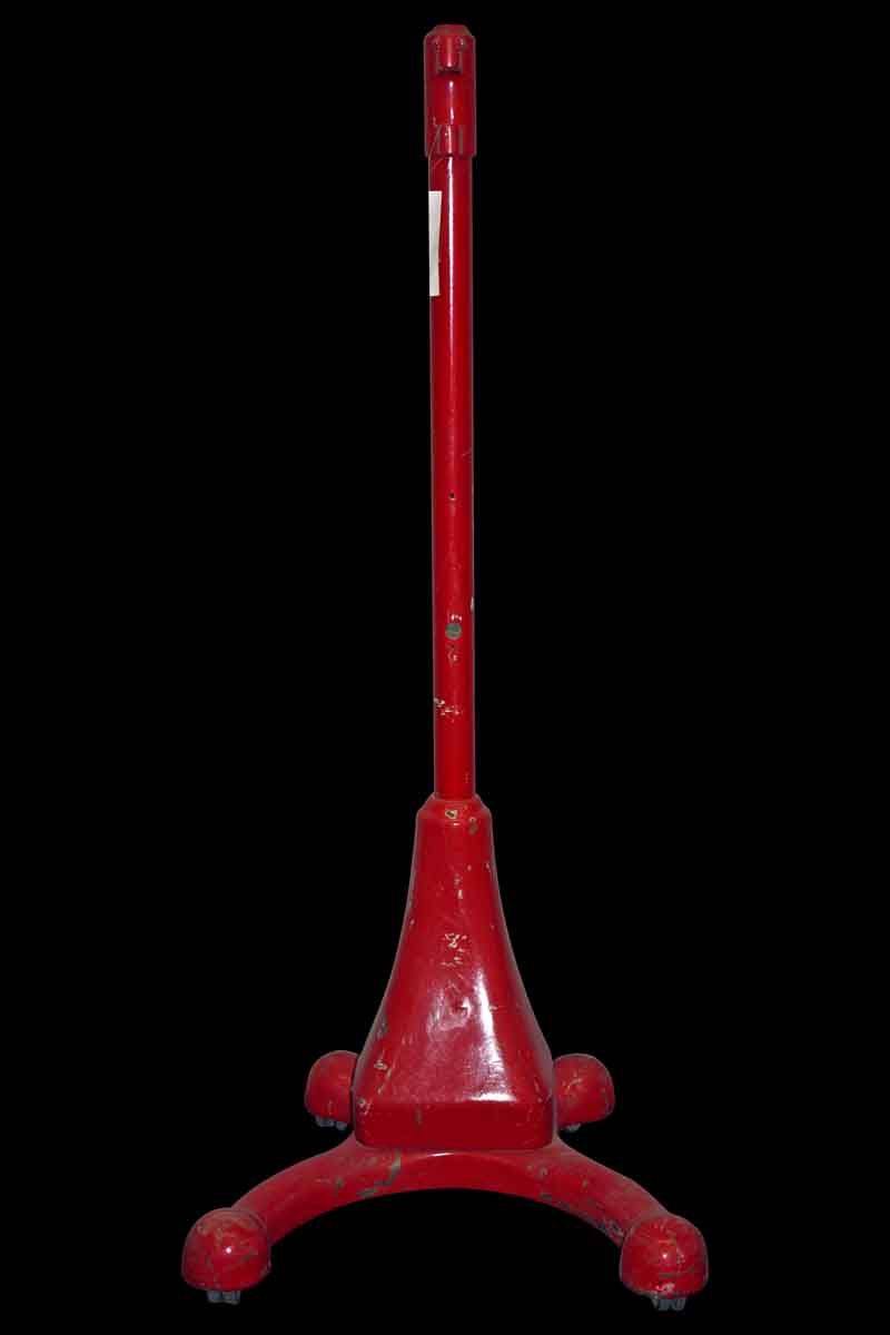Cast Iron Stand with Wheels Painted Red