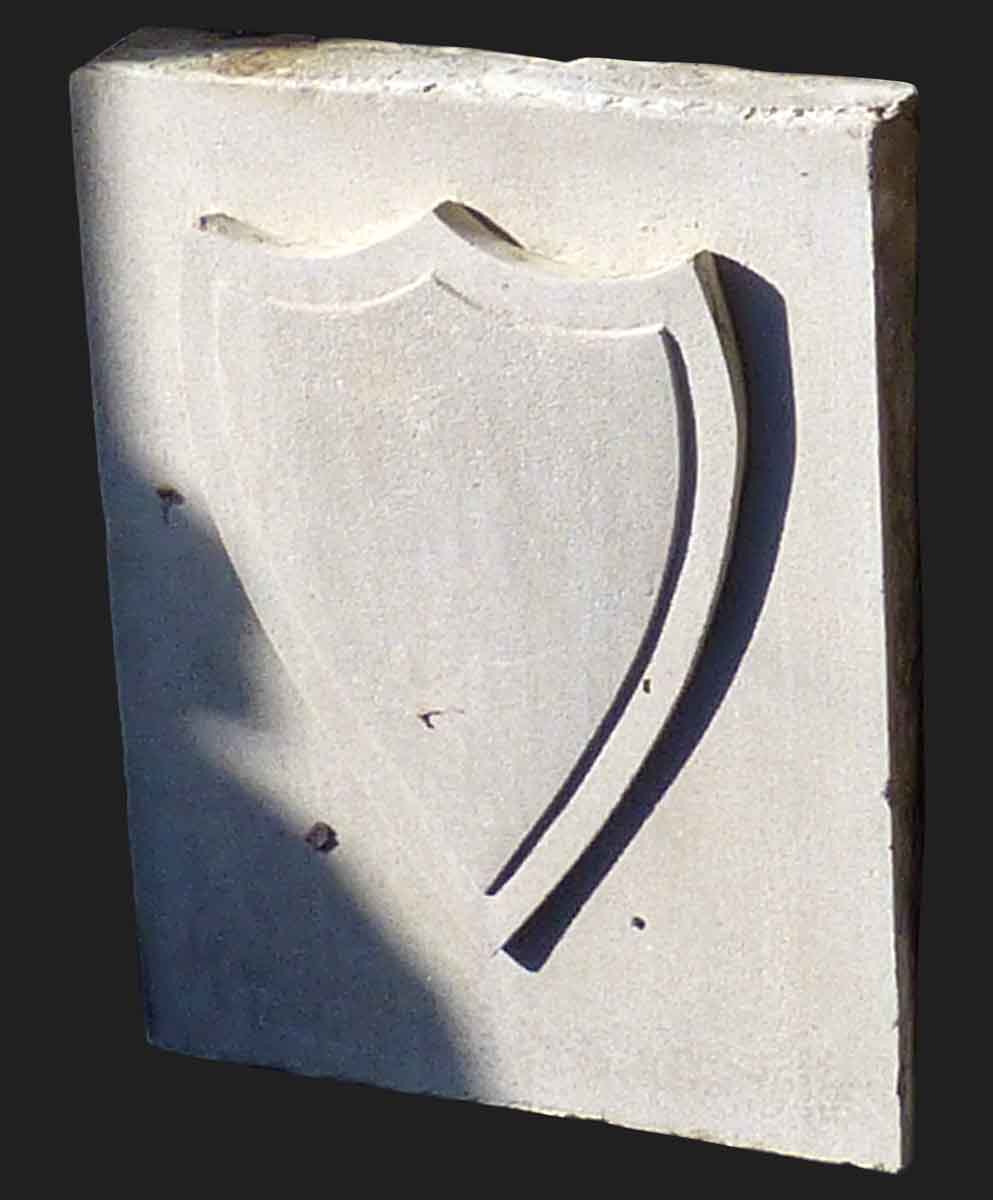 Architectural Limestone with Shield Motif