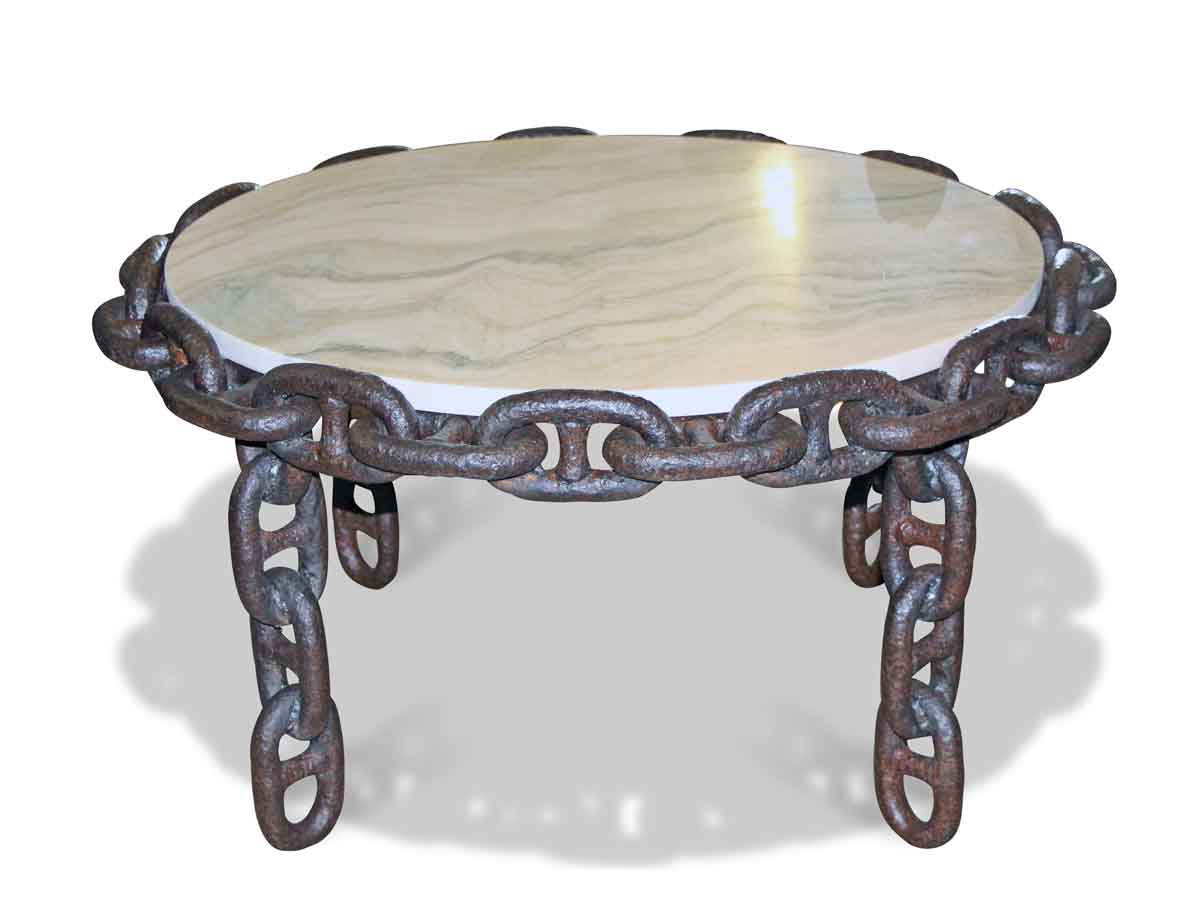 Round Salvaged Anchor Chain Table