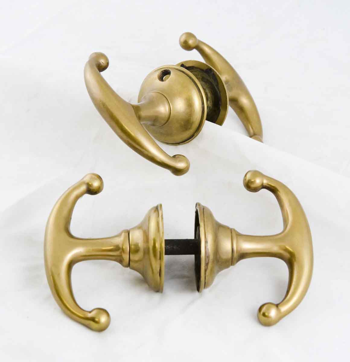Antique Brass T Shaped Door  Handle  Set Olde Good Things