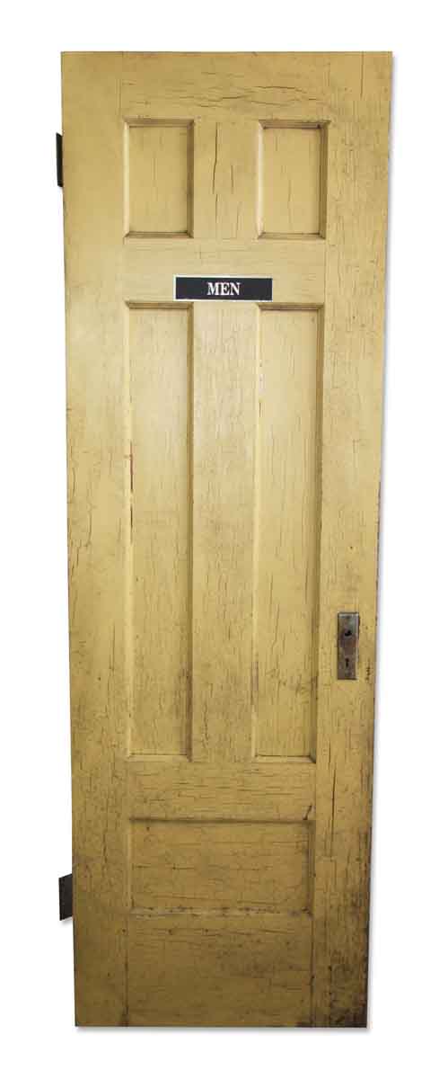 Crackled Mustard Painted Door with Five Panels