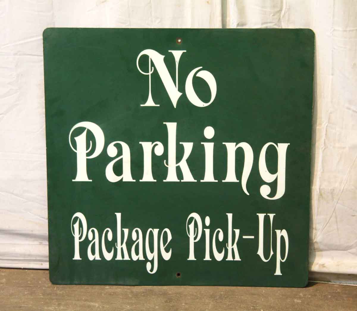 Green Enamel Metal No Parking Sign