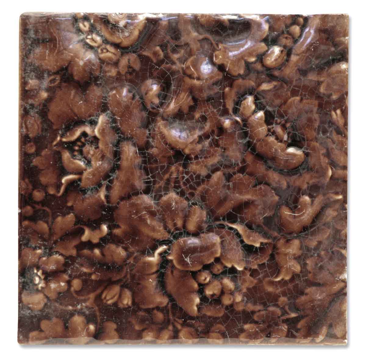 Antique Brown Raised Floral Wall Tile