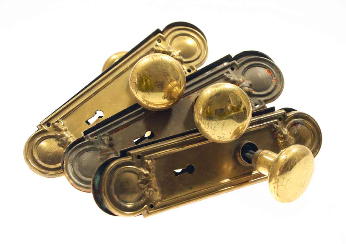 Art Deco Brass Knob Set