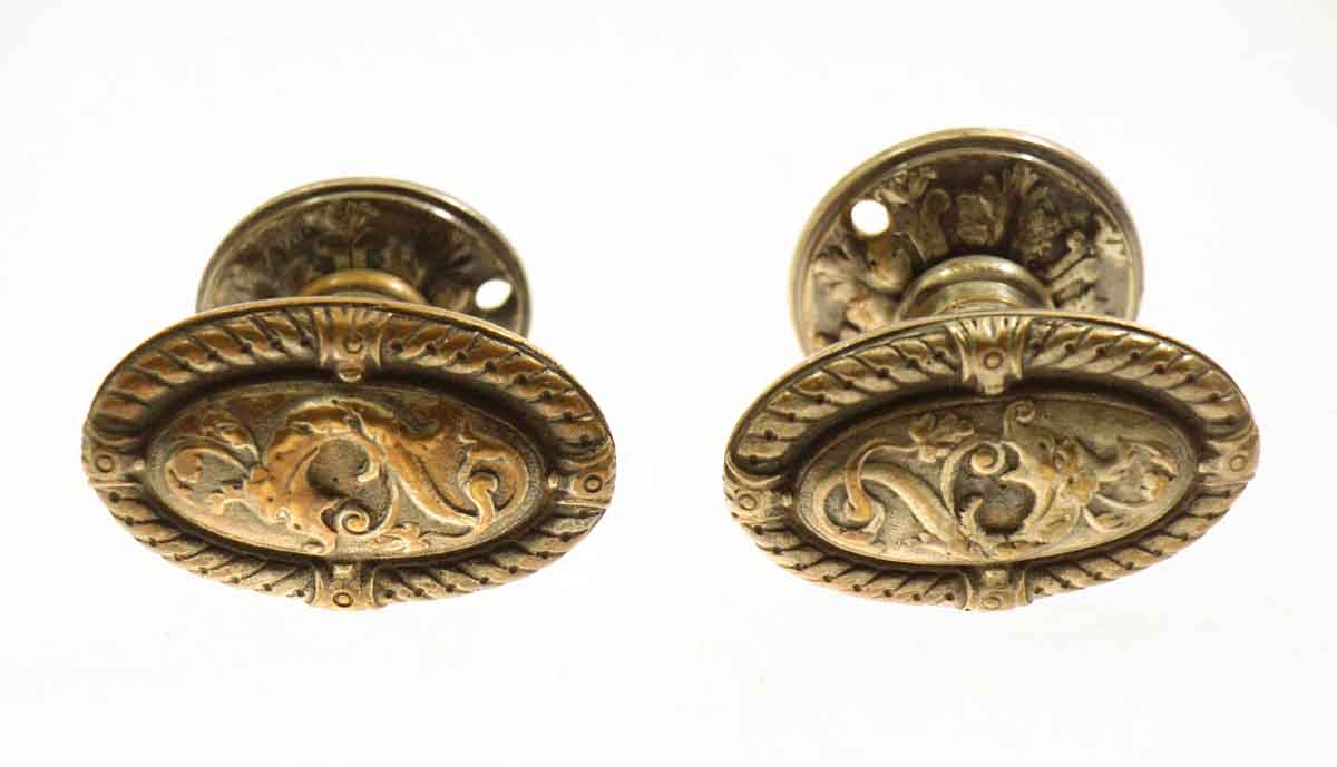 Oval Victorian Bronze Knob Set