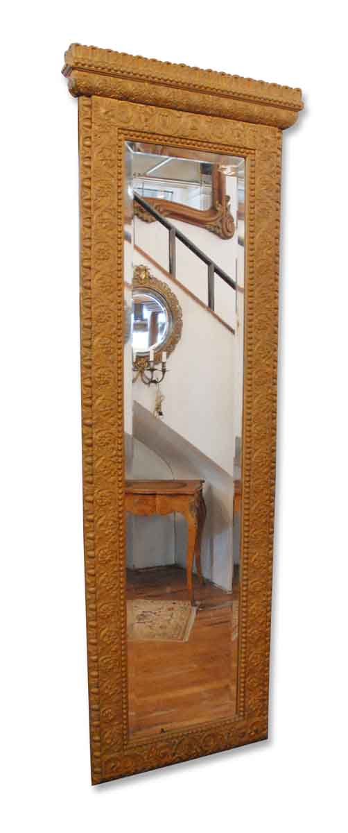 Gilded Pier Mirror with Marble Shelved Base