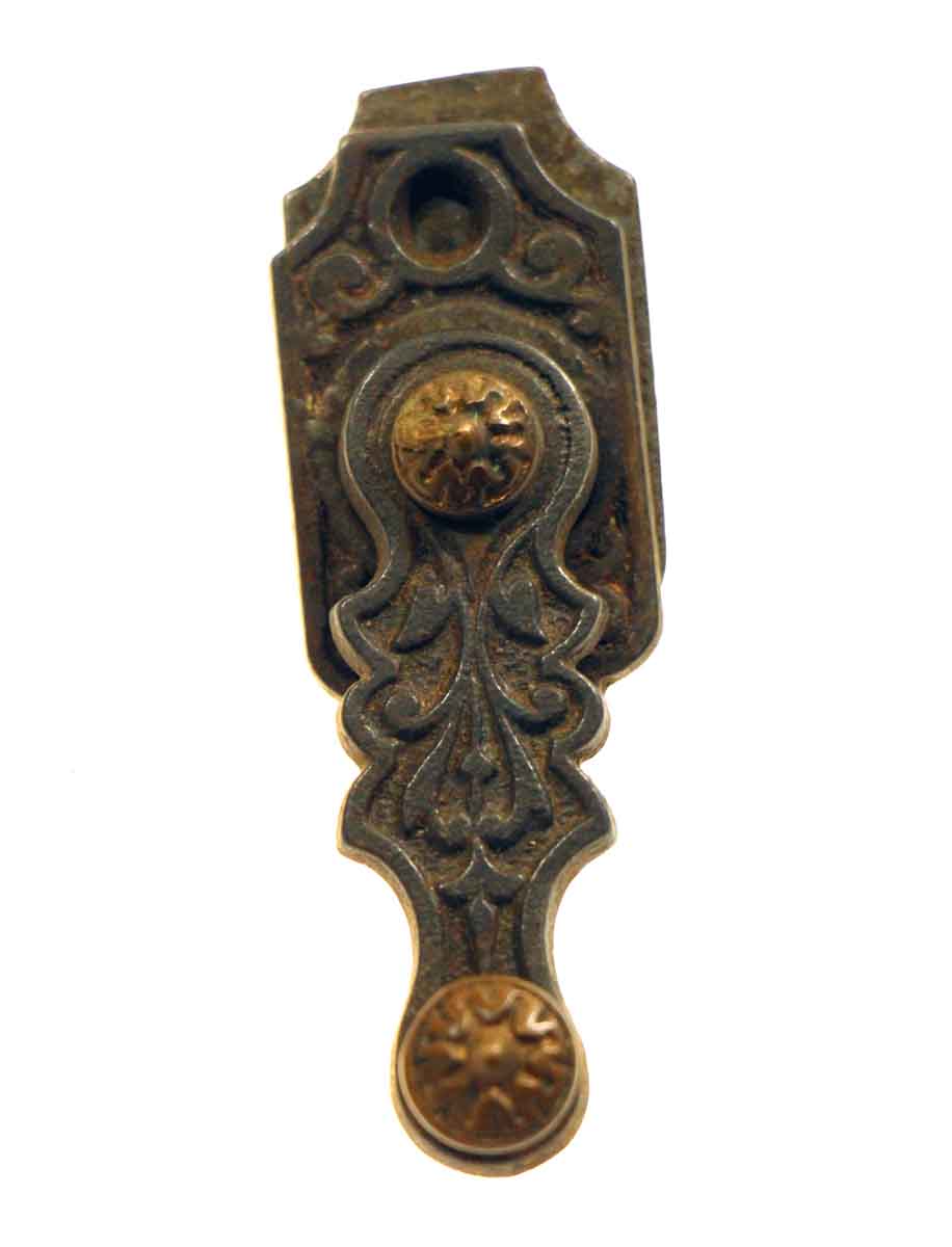 Bronze Ornate Shutter Latch with Brass Detail