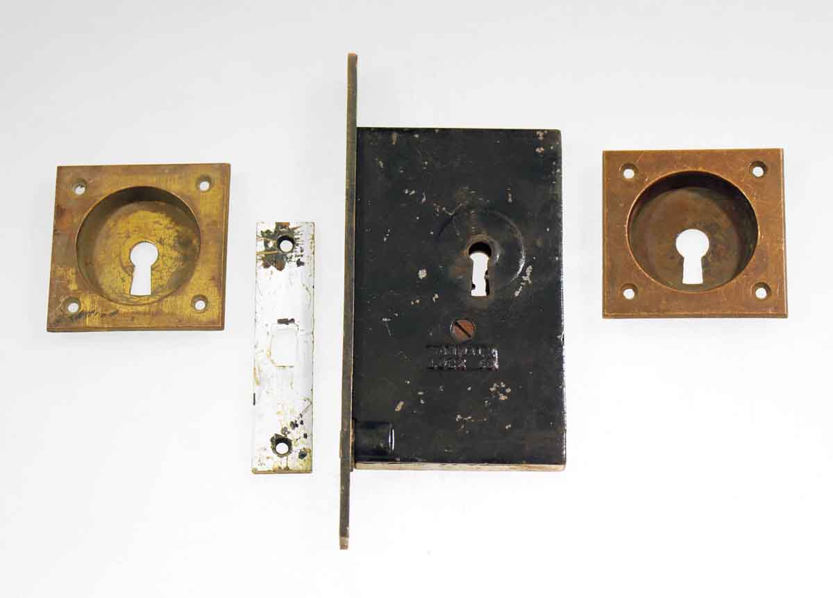 Antique Pocket Door Lock Set