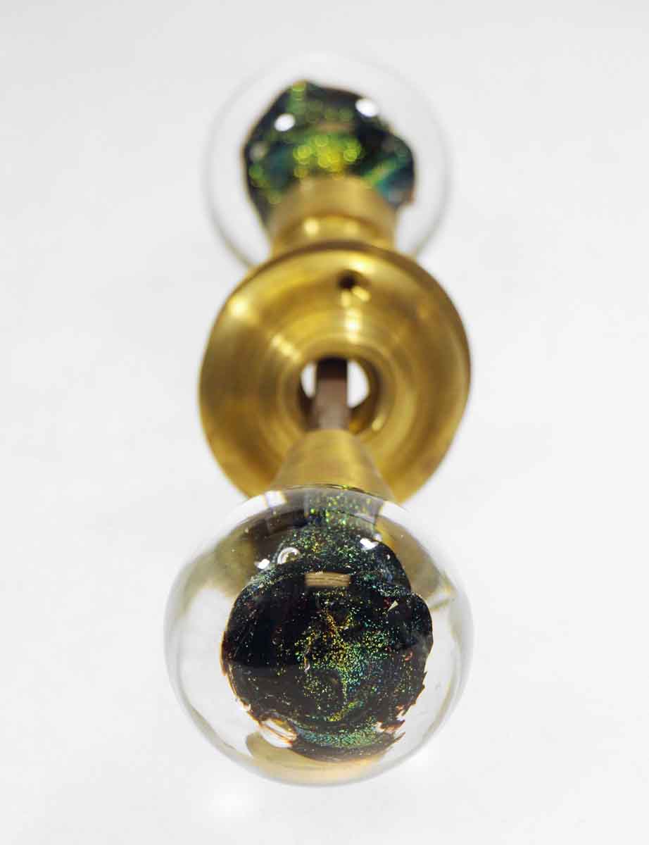 Metallic Green Glass Knob Set