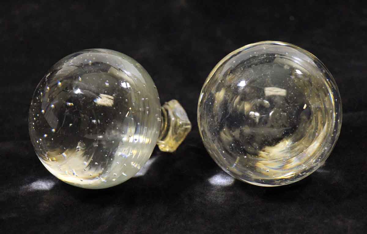 Glass Knob Set with Bubble Design
