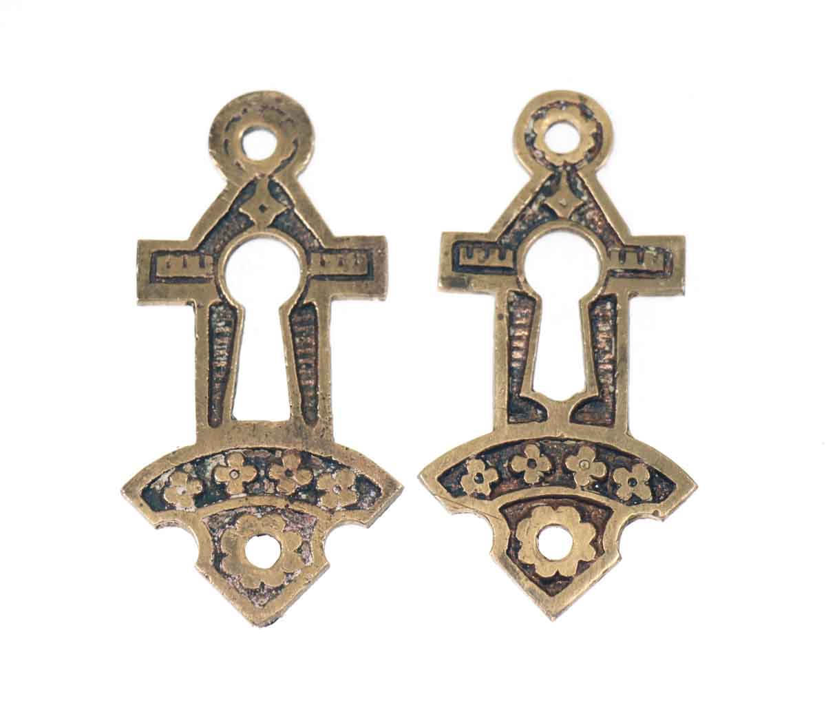 Set of Two Ornate Eastlake Style Keyhole Covers