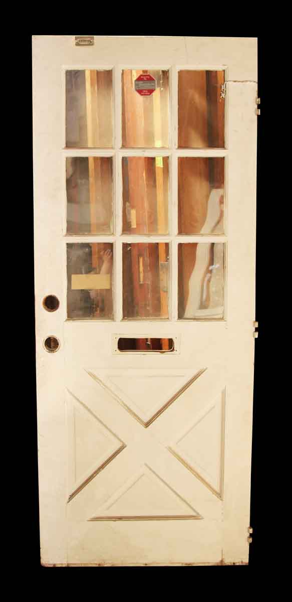 White Entry Door with Divided Lights