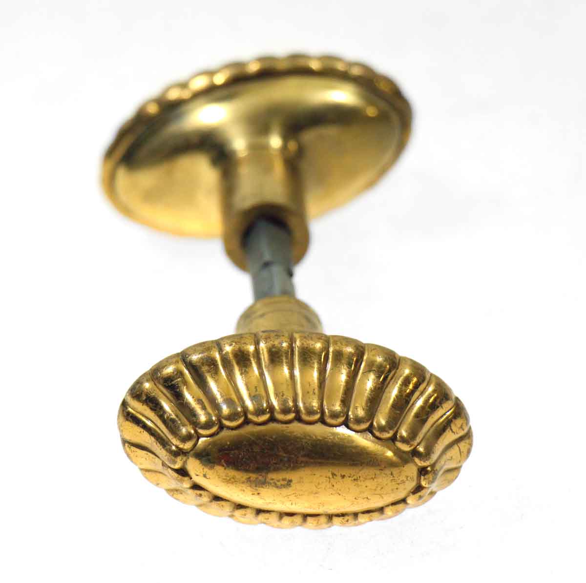 Brass Oval Knob with Fluted Edges