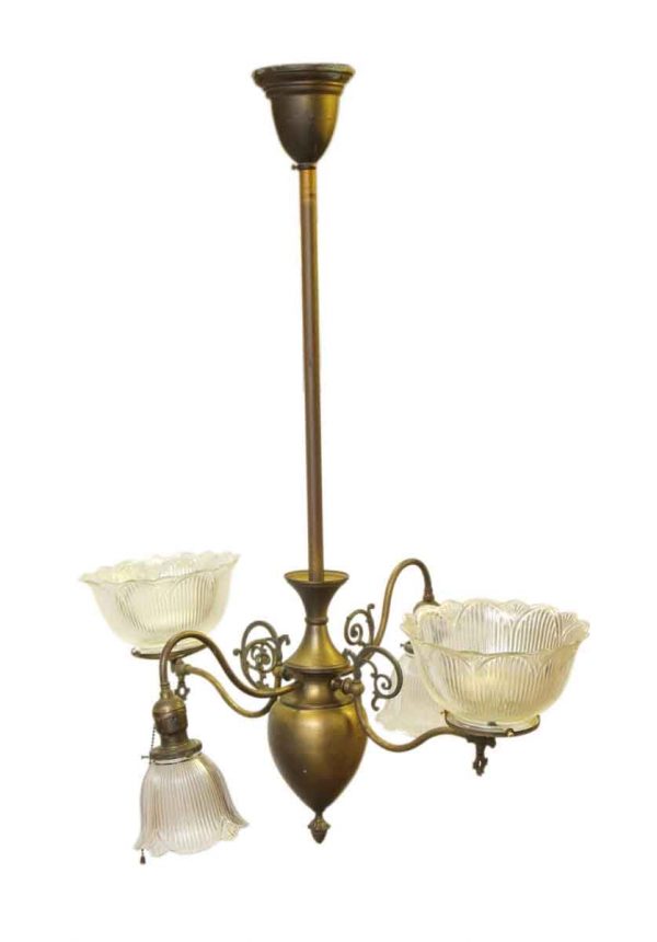 Antique Gas Chandelier from Late 1800s