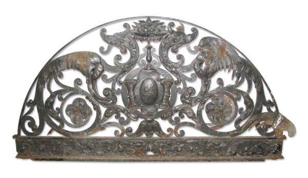 Ornate Hand Crafted Metal Door Transom Makes Great Headboard