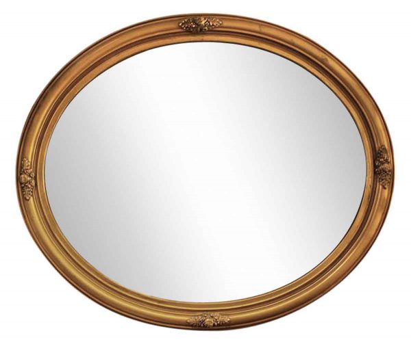 Carved Oval Mirror Gold Gild