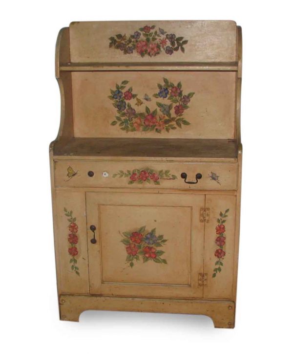 Antique Country Hutch with Hand Painted Detail