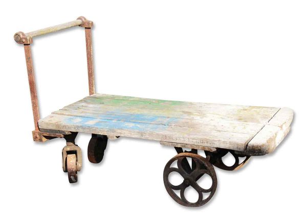 Cool Antique Industrial Cart with Cast Iron Wheels