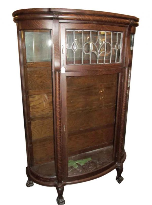 Antique China Cabinet with Leaded Glass